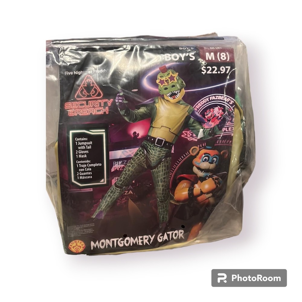 Montgomery Gator Boys Costume M 8 NWT Five Nights At Freddy's Security Breech